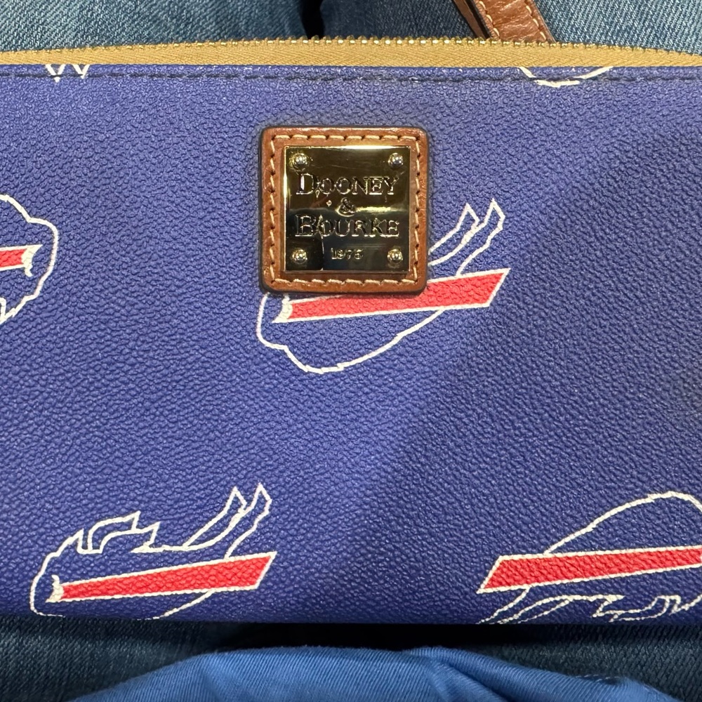 Dooney & Bourke Blue and Tan Wristlet